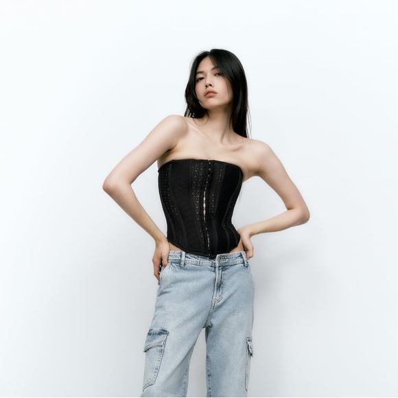 ZARA LACE CORSET STYLE TOP - Picture 1 of 7
